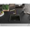 Mexen Milo Granitspüle 1-becken mit Küchenarmatur Rita, schwarz/gold-metallisch - 6505-75-670300-50-B