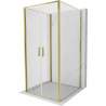 Mexen Exo-B Duo 3S 3-seitige Duschkabine zum Öffnen 70 x 70 cm, transparent, gold - 814-070-070-50-00-3S