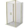 Mexen Exo-3S Duschkabine 3-seitig schwenkbar 80 x 80 cm, transparent, gold - 814-080-080-50-00-3S