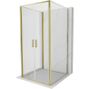 Mexen Exo-3S 3-seitige Duschkabine, 90 x 90 cm, transparent, gold - 814-090-090-50-00-3S