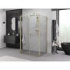 Mexen Exo-3S 3-seitige Duschkabine mit Schwingtür 80 x 75 cm, transparent, gold - 814-080-075-50-00-3S