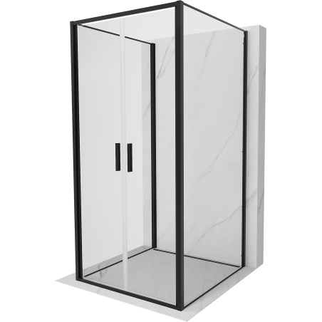 Mexen Exo-3S Duschecke 3-seitig Drehbar 70 x 70 cm, Transparent, Schwarz - 814-070-070-70-00-3S