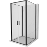 Mexen Exo-3S Duschecke 3-seitig Drehbar 70 x 70 cm, Transparent, Schwarz - 814-070-070-70-00-3S