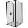 Mexen Exo-3S 3-seitige, klappbare Duschkabine 100 x 100 cm, transparent, schwarz - 814-100-100-70-00-3S