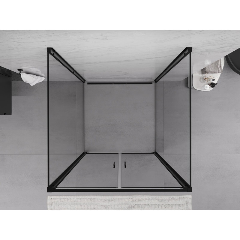 Mexen Exo-3S Duschecke 3-seitig Drehbar 70 x 70 cm, Transparent, Schwarz - 814-070-070-70-00-3S