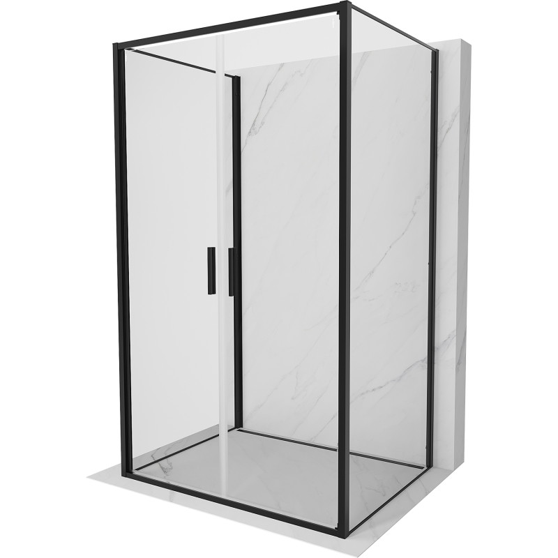 Mexen Exo-3S 3-seitige Duschkabine, 90 x 75 cm, transparent, schwarz - 814-090-075-70-00-3S