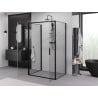 Mexen Exo-3S 3-seitige Duschkabine, schwenkbar 100 x 80 cm, transparent, schwarz - 814-100-080-70-00-3S