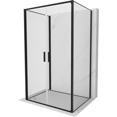 Mexen Exo-3S duschkabine 3-seitig schwenkbar 90 x 80 cm, transparent, schwarz - 814-090-080-70-00-3S