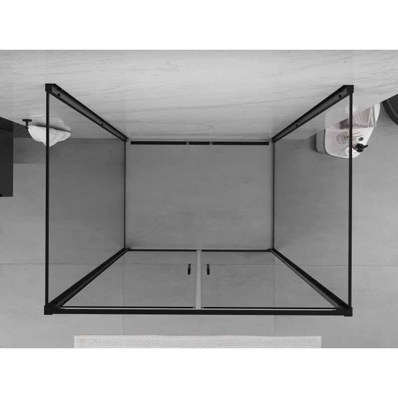 Mexen Exo-3S 3-seitige Duschkabine, schwenkbar, 90 x 95 cm, transparent, schwarz - 814-090-095-70-00-3S