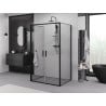 Mexen Exo-3S 3-seitige Duschkabine, aufklappbar, 70 x 100 cm, transparent, schwarz - 814-070-100-70-00-3S