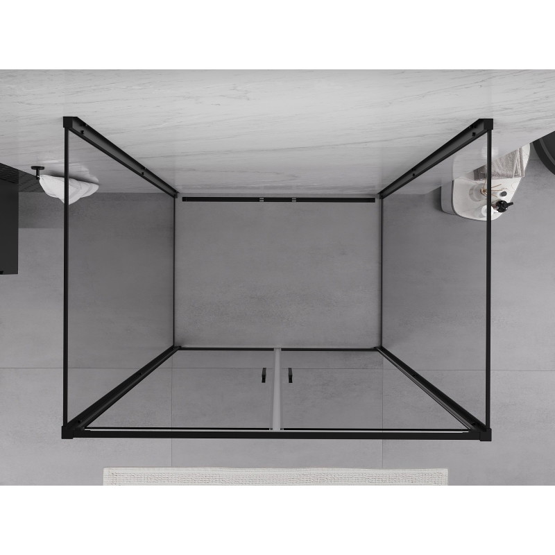 Mexen Exo-3S Duschkabine 3-seitige schwingend 120 x 100 cm, transparent, schwarz - 814-120-100-70-00-3S
