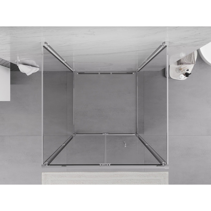 Mexen Exo-3S 3-seitige faltbare Duschkabine 110 x 110 cm, transparent, Chrom - 816-110-110-01-00-3S