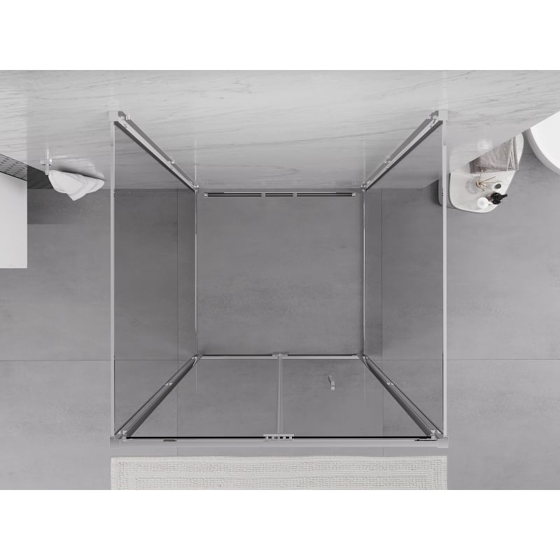 Mexen Exo-3S 3-seitige, faltbare Duschkabine 100 x 100 cm, transparent, Chrom - 816-100-100-01-00-3S