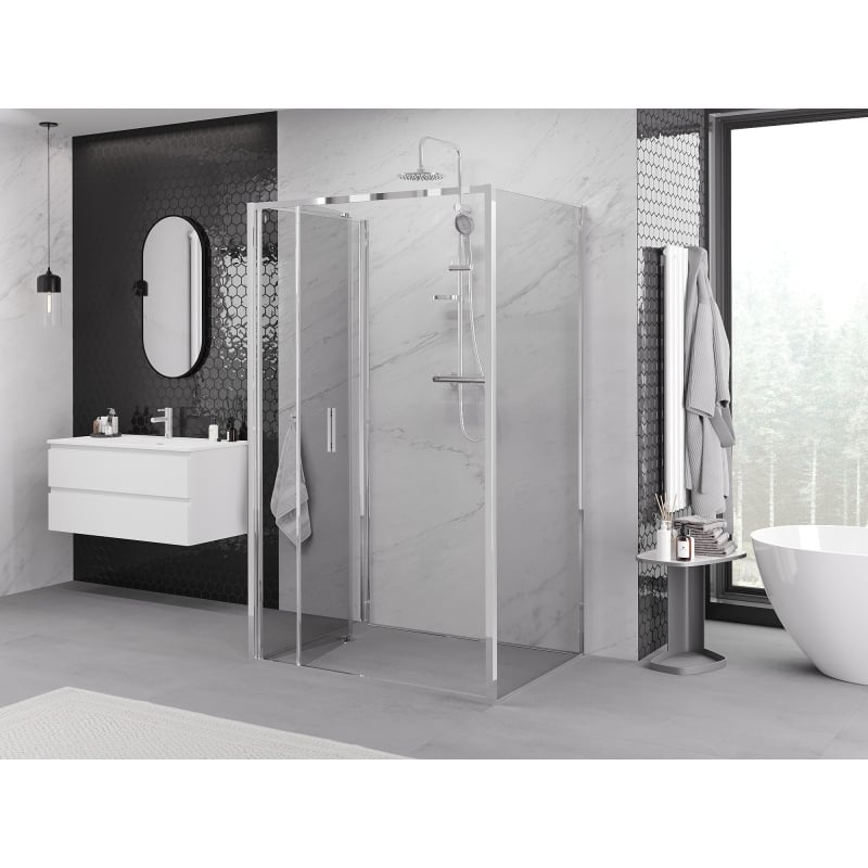 Mexen Exo-3S 3-seitige Duschkabine klappbar 85 x 90 cm, transparent, Chrom - 816-085-090-01-00-3S