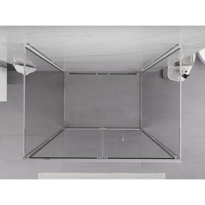 Mexen Exo-3S faltbare 3-seitige Duschkabine 90 x 110 cm, transparent, chrom - 816-090-110-01-00-3S
