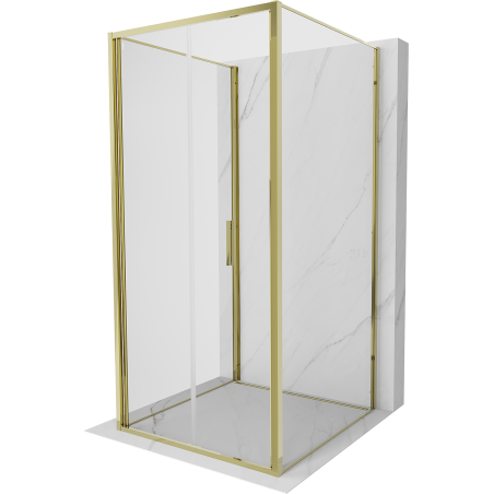 Mexen Exo-3S 3-seitige Duschkabine, faltbar 75 x 75 cm, transparent, gold - 816-075-075-50-00-3S