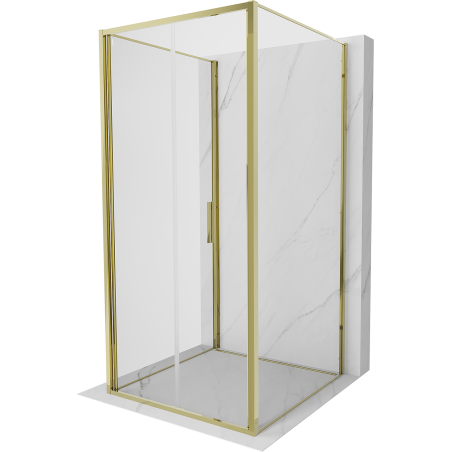 Mexen Exo-3S Duschkabine 3-seitig faltbar 90 x 90 cm, transparent, gold - 816-090-090-50-00-3S