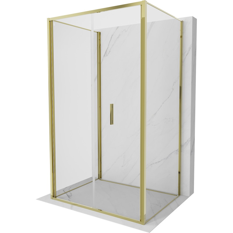 Mexen Exo-3S Duschkabine 3-seitig faltbar 85 x 90 cm, transparent, gold - 816-085-090-50-00-3S