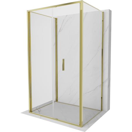 Mexen Exo-3S 3-seitige Duschkabine klappbar 120 x 90 cm, transparent, gold - 816-120-090-50-00-3S