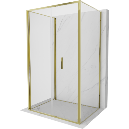 Mexen Exo-3S duschkabine 3-seitig faltbar 100 x 120 cm, transparent, gold - 816-100-120-50-00-3S