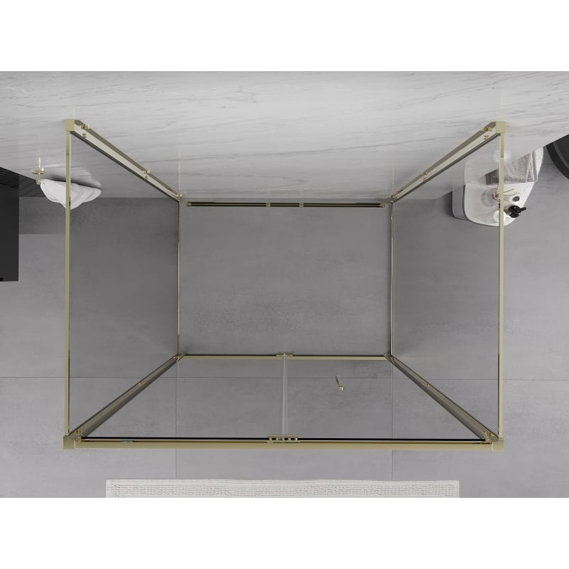 Mexen Exo-3S 3-seitige faltbare Duschkabine 110 x 120 cm, transparent, gold - 816-110-120-50-00-3S