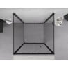 Mexen Exo-3S faltbare, dreiseitige Duschkabine 80 x 80 cm, transparent, schwarz - 816-080-080-70-00-3S