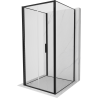 Mexen Exo-3S 3-seitige Duschkabine, klappbar, 95 x 95 cm, transparent, schwarz - 816-095-095-70-00-3S