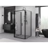 Mexen Exo-3S 3-seitige Duschkabine, klappbar, 95 x 95 cm, transparent, schwarz - 816-095-095-70-00-3S