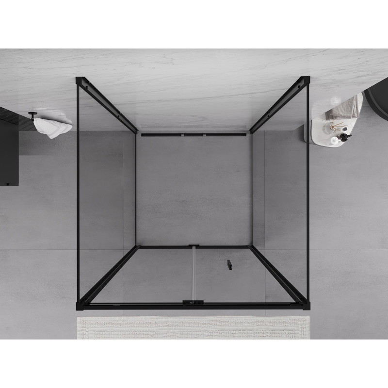 Mexen Exo-3S 3-seitige Duschkabine klappbar 100 x 100 cm, transparent, schwarz - 816-100-100-70-00-3S