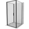 Mexen Exo-F 3S 3-seitige, faltbare Duschkabine 110 x 110 cm, transparent, schwarz - 816-110-110-70-00-3S