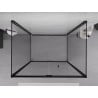 Mexen Exo-3S dreiseitige Duschkabine faltbar 90 x 70 cm, transparent, schwarz - 816-090-070-70-00-3S