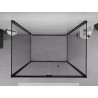 Mexen Exo-3S 3-seitige faltbare Duschkabine 95 x 70 cm, transparent, schwarz - 816-095-070-70-00-3S