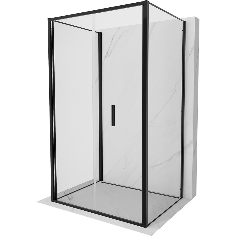 Mexen Exo-3S 3-seitige faltbare Duschkabine 120 x 70 cm, transparent, schwarz - 816-120-070-70-00-3S