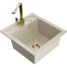 Mexen Vito Granitspüle 1-beckig mit Küchenarmatur Rita, beige - 6503-69-670300-50
