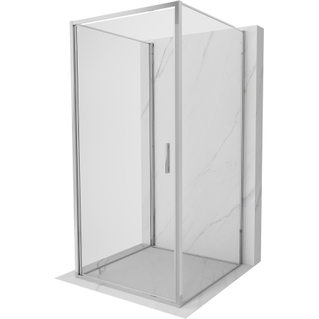 Mexen Exo-3S 3-seitige Duschkabine, aufklappbar, 85 x 85 cm, transparent, Chrom - 817-085-085-01-00-3S