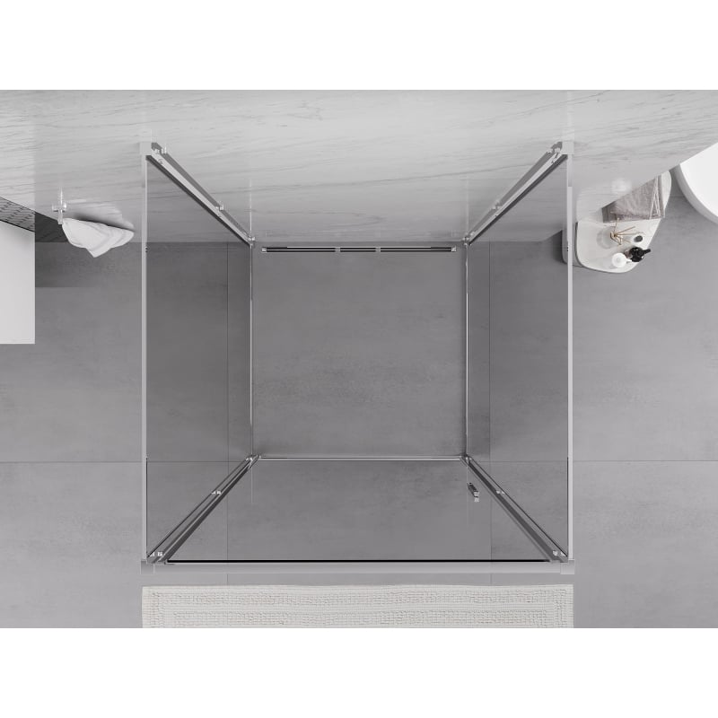 Mexen Exo-3S Duschkabine 3-seitig Schwenkbar 90 x 90 cm, transparent, Chrom - 817-090-090-01-00-3S
