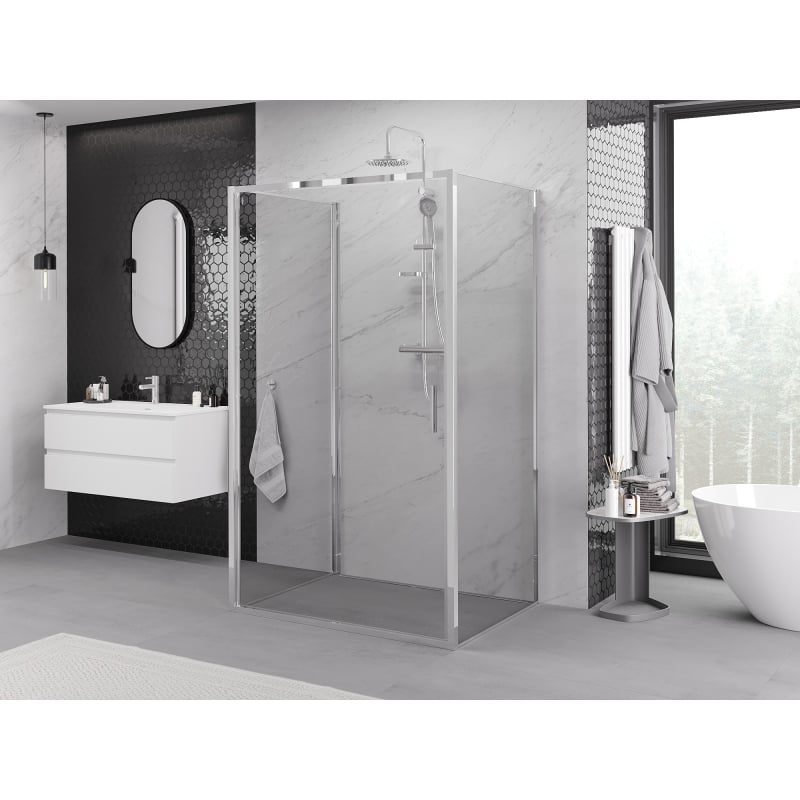 Mexen Exo-3S 3-seitige Duschkabine, 75 x 85 cm, transparent, Chrom - 817-075-085-01-00-3S