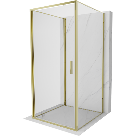 Mexen Exo-3S Duschkabine 3-seitig, schwenkbar 75 x 75 cm, transparent, gold - 817-075-075-50-00-3S