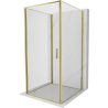 Mexen Exo-B 3S 3-seitige Duschkabine, schwenkbar, 80 x 80 cm, transparent, gold - 817-080-080-50-00-3S
