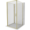 Mexen Exo-3S Duschkabine 3-seitig schwenkbar 90 x 90 cm, transparent, gold - 817-090-090-50-00-3S