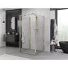 Mexen Exo-3S dreiwandige Duschkabine, schwenkbar, 95 x 95 cm, transparent, gold - 817-095-095-50-00-3S