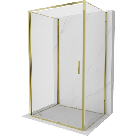 Mexen Exo-3S Duschkabine 3-seitig schwenkbar 85 x 80 cm, transparent, gold - 817-085-080-50-00-3S