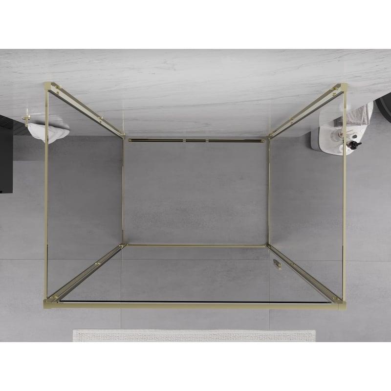 Mexen Exo-3S 3-seitige Duschkabine 75 x 90 cm, transparent, gold - 817-075-090-50-00-3S