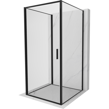 Mexen Exo-3S Duschkabine 3-seitig schwenkbar 75 x 75 cm, transparent, schwarz - 817-075-075-70-00-3S