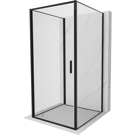 Mexen Exo-B 3S Duschkabine 3-seitig schwenkbar 75 x 75 cm, transparent, schwarz - 817-075-075-70-00-3S