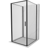 Mexen Exo-3S 3-seitige Duschkabine, schwenkbar 80 x 80 cm, transparent, schwarz - 817-080-080-70-00-3S