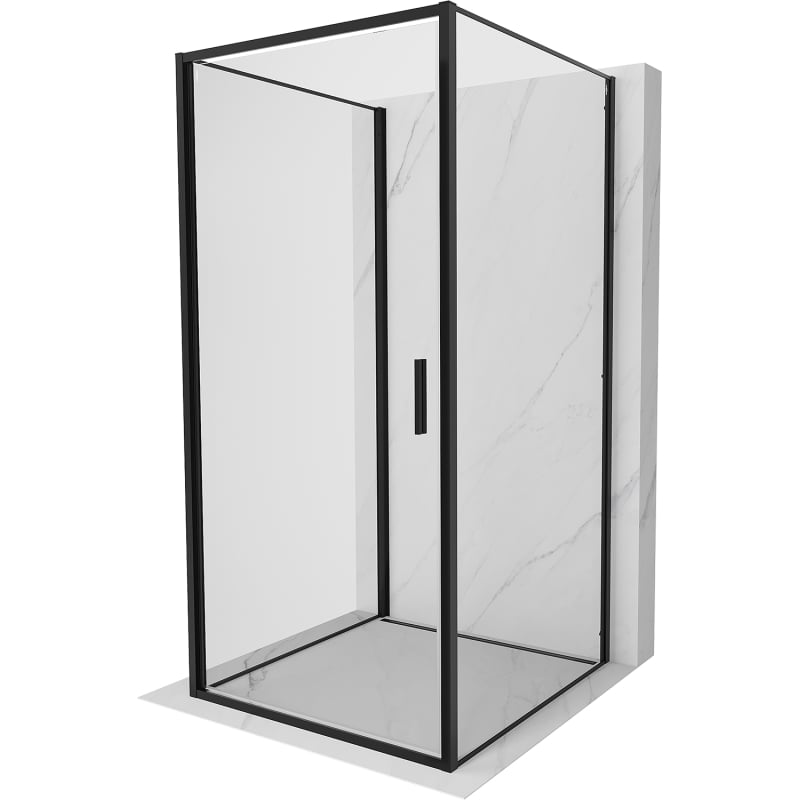 Mexen Exo-3S 3-seitige Duschkabine mit Drehöffnung 85 x 85 cm, transparent, schwarz - 817-085-085-70-00-3S