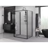 Mexen Exo-3S dreiseitige Duschkabine, 80 x 75 cm, transparent, schwarz - 817-080-075-70-00-3S