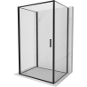 Mexen Exo-3S dreiseitige Duschkabine, 80 x 75 cm, transparent, schwarz - 817-080-075-70-00-3S