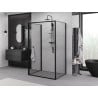 Mexen Exo-3S dreiseitige Duschkabine, 80 x 75 cm, transparent, schwarz - 817-080-075-70-00-3S